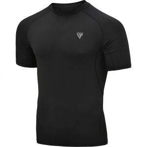 RDX COMPRESSION RASH GUARD BLACK HALF