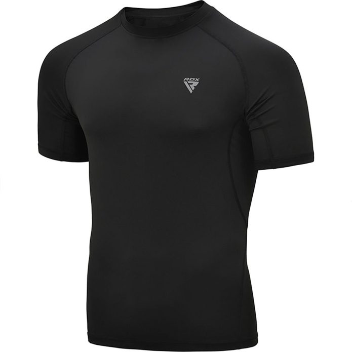 RDX COMPRESSION RASH GUARD BLACK HALF