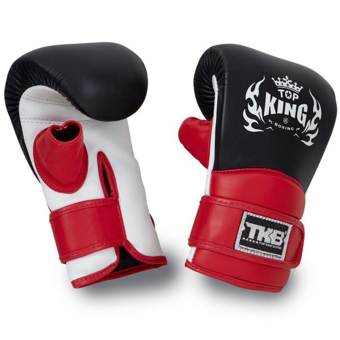 BAG GLOVE OPEN THUMB white black red,כפפות שק עור