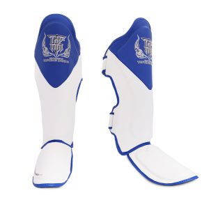 SHIN GUARDS BLEND 01  white blue,מגני שוק עור