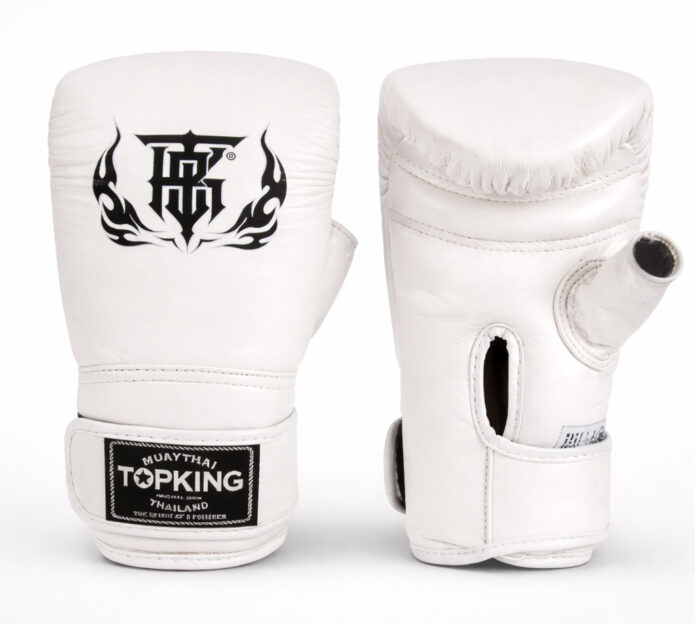 BAG GLOVE OPEN THUMB white ,כפפות שק עור
