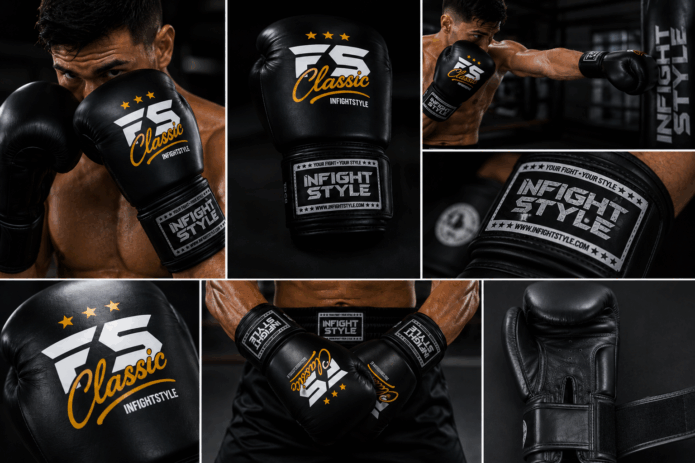 INFIGHTSTYLE CLASSIC black,כפפות איגרוף עור