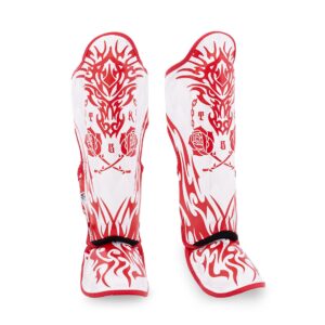 SHIN GUARDS DRAGON white,מגני שוק עור