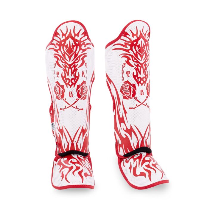 SHIN GUARDS DRAGON white,מגני שוק עור