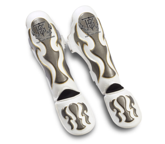 EMPOWER CREATIVITY white silver ,מגני שוק עור