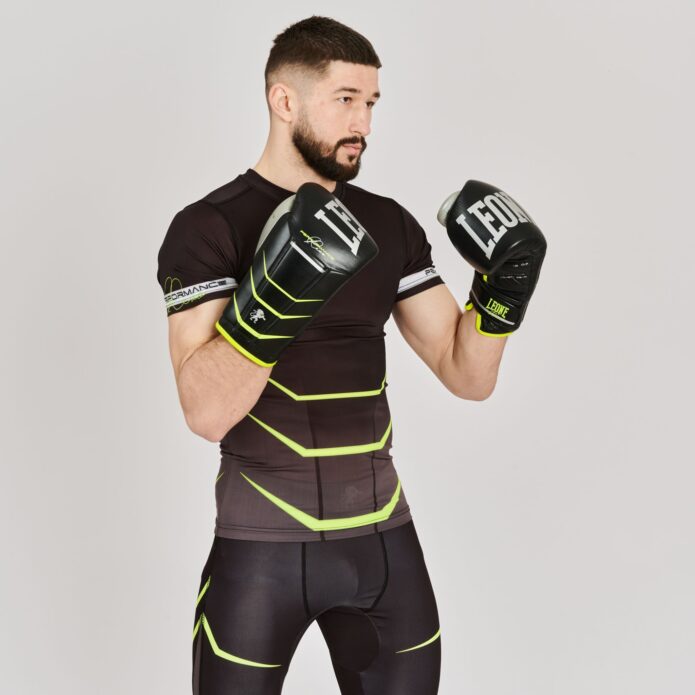 REVO FLUO gloves black,כפפות אגרוף מעור מלא