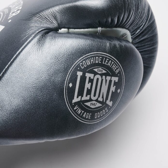 AUTHENTIC 2 gloves dark grey,כפפות אגרוף מעור מלא עם שרוכים
