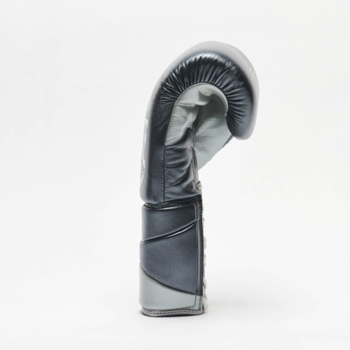 AUTHENTIC 2 gloves dark grey,כפפות אגרוף מעור מלא עם שרוכים