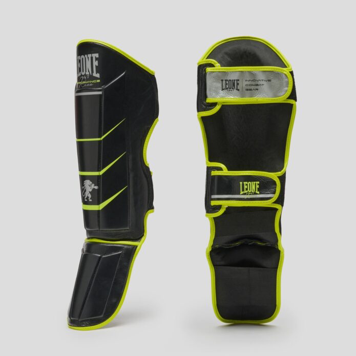 REVO FLUO shinguards black,מגני שוק מ-Cowhide Leather